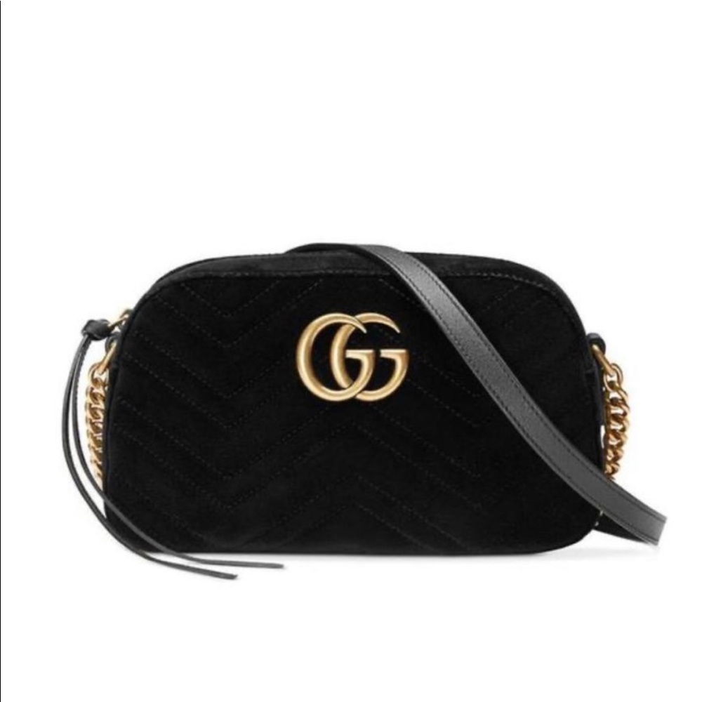 Gucci maramont matelasse crossbody velvet bag